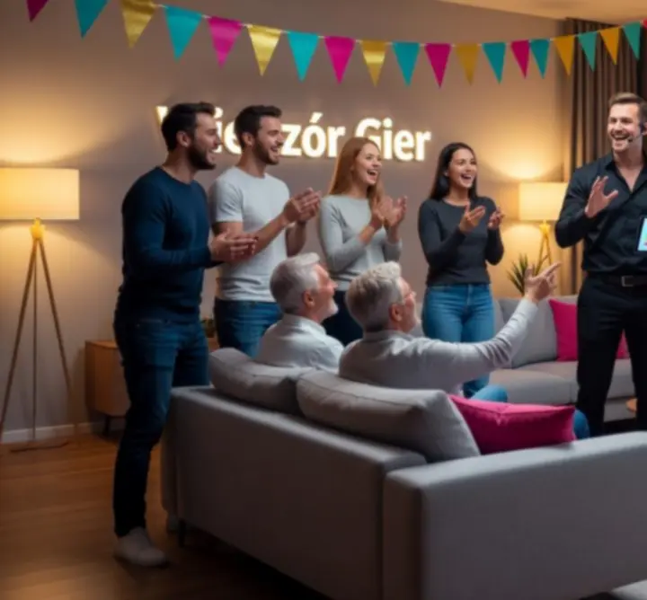 Grupa uczestników podczas wieczoru tematycznego z interaktywnymi grami prowadzonymi przez MAJESTIC MARVEL s.r.o..